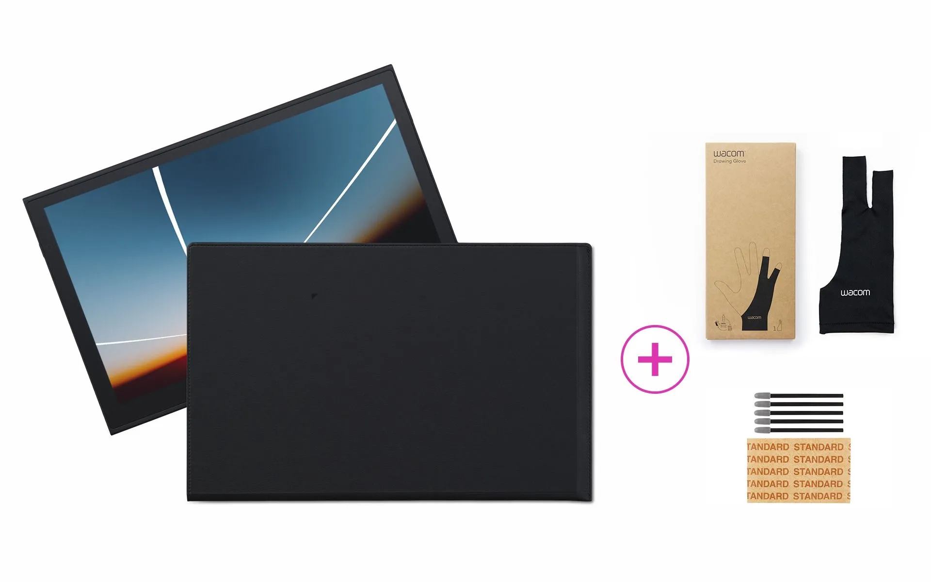 Wacom Movink 13 with tablet sleeve, wacom drawing glove, pro pen 3 standard nibs